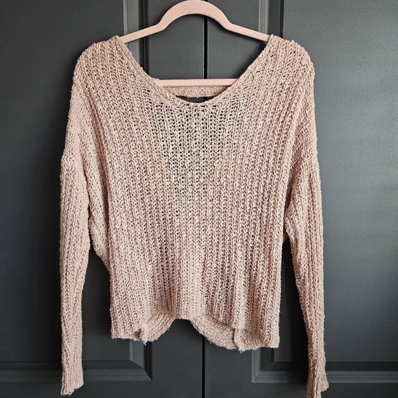 Altar'd State Sweaters - Altar'd State Blush Pink/Cream Twist Back Sweater Sz S/M